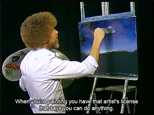 Artist is painting the painting