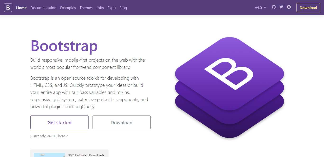 Bootstrap website screenshot