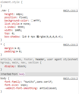 Screenshot of the Styles panel in the Chrome DevTools